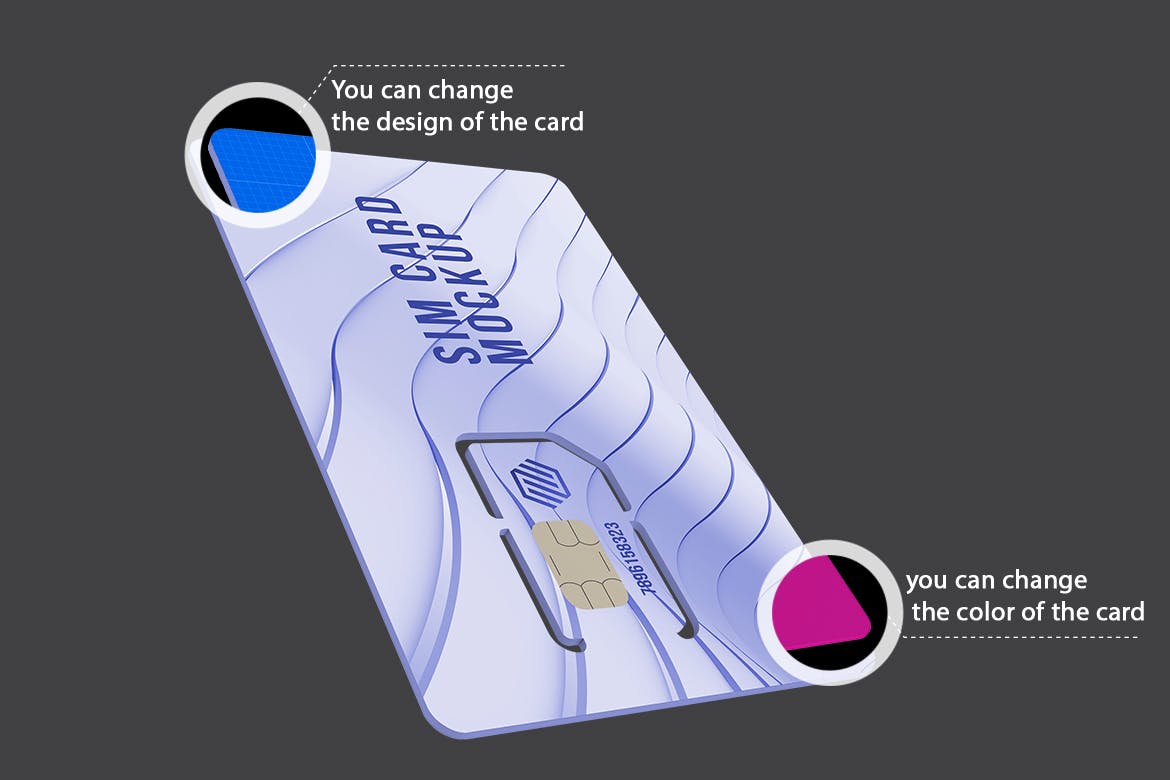 SIM手机卡卡片定制设计效果图样机模板 SIM Card Kit插图(1)
