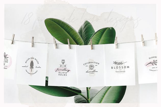 华丽的水彩花卉品牌Logo设计套装 So Flowery Branding Kit + Watercolours插图(1)