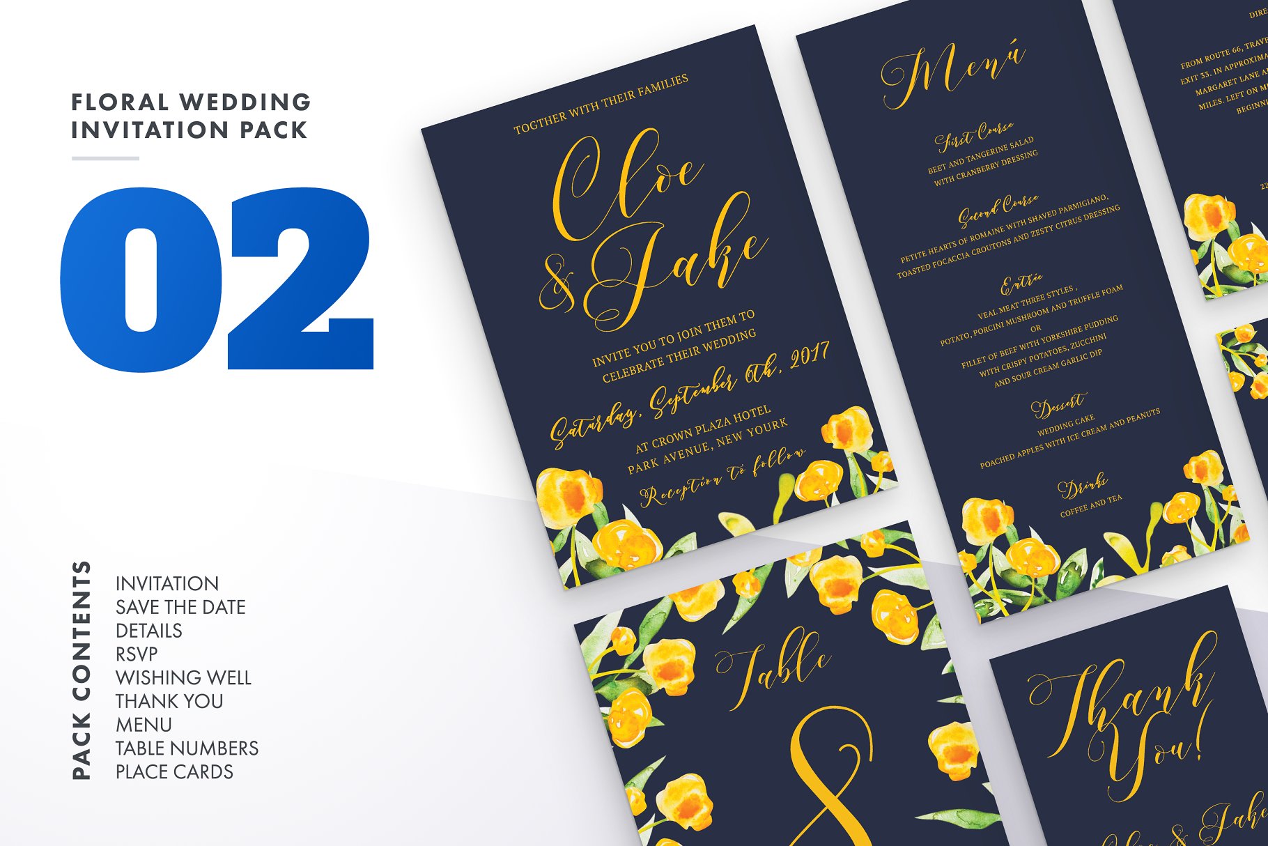 花卉装饰婚礼婚庆设计物料模板大集结[1.42GB] Floral Wedding Invitation Bundle插图(3)