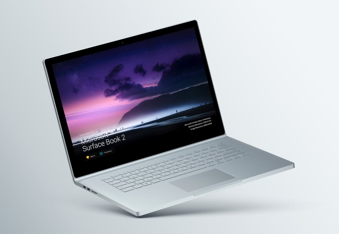 超级主流桌面&移动设备样机系列：Surface Book 2  微软笔记本样机 [兼容PS,Sketch;共2.7GB]插图