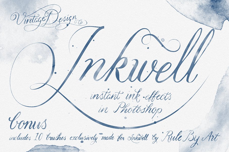 即时水墨效果字体插画图层样式 Inkwell – Instant Ink Effects插图