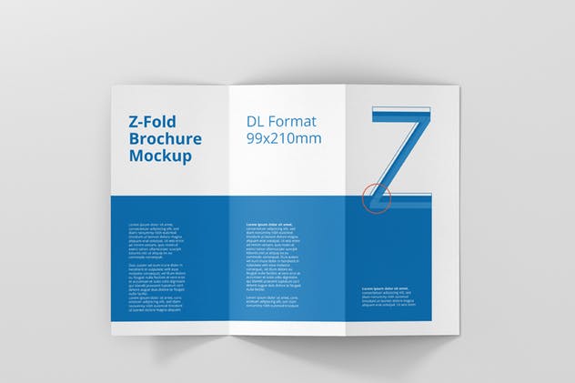 高品质DL三折页宣传册样机模板 DL Z-Fold Brochure Mockup – 99x210mm插图(10)