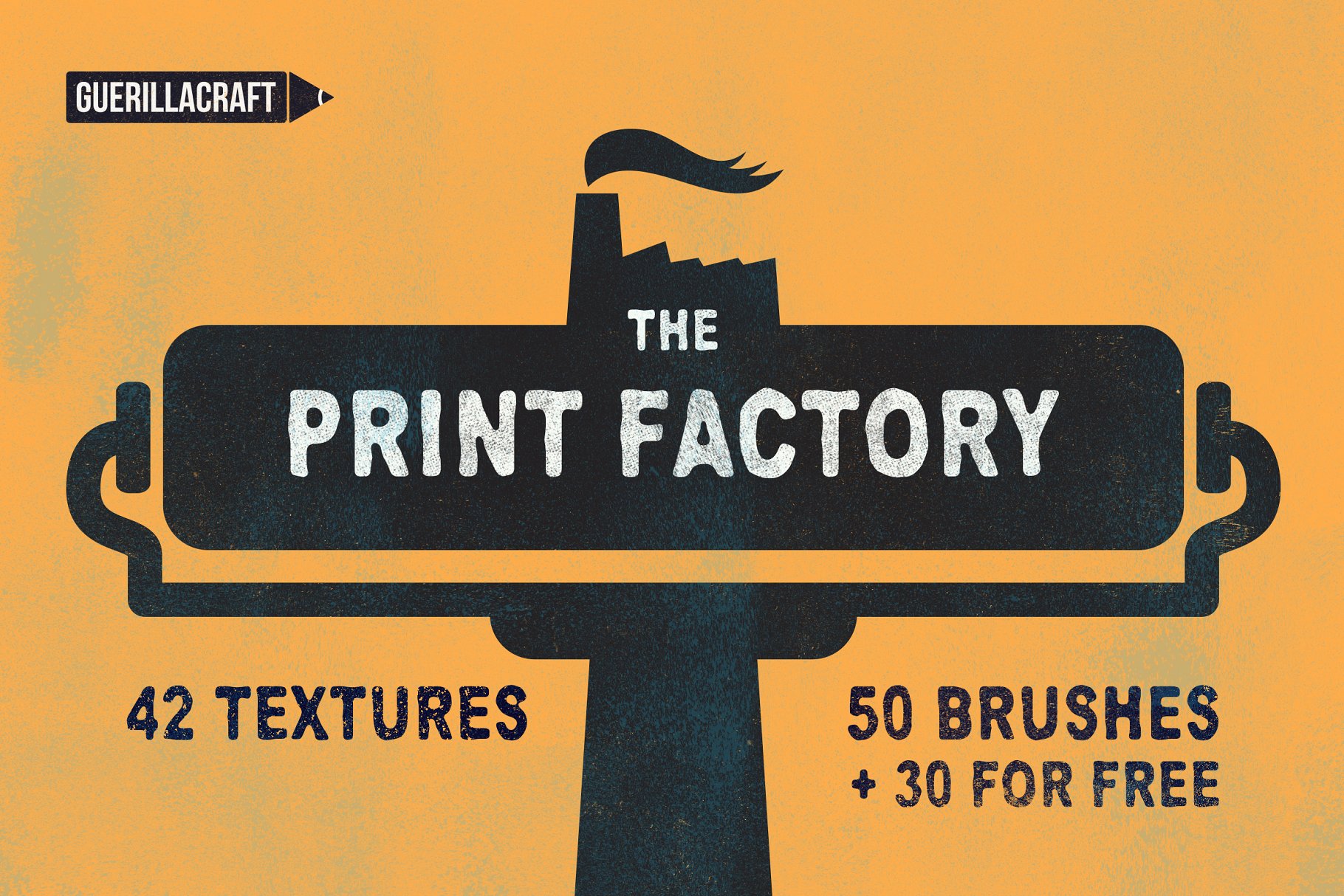 50款墨水漆刷纹理PS笔刷 The Print Factory插图