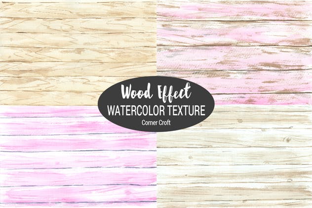 木纹效果水彩效果纹理素材 Wood Texture Watercolor Effect插图(2)