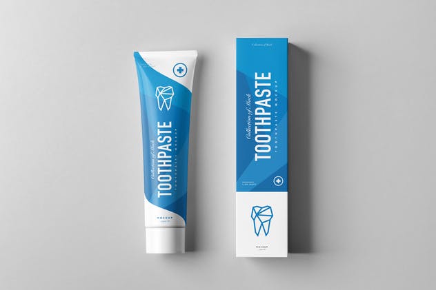 逼真的牙膏盒子包装设计样机 Toothpaste Mock-up插图(9)
