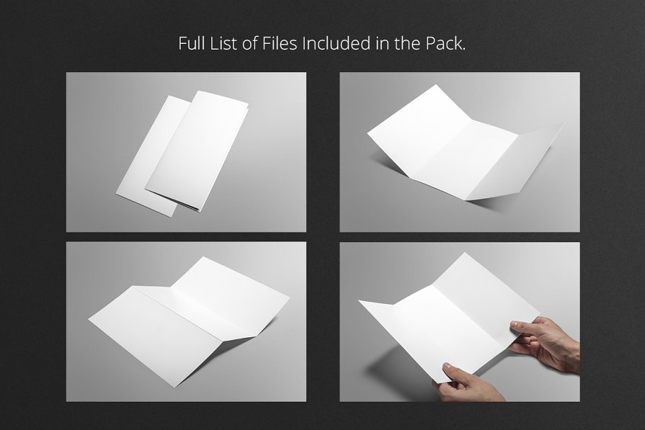 产品服务宣传企业宣传三折页小册子样机模板 Tri-fold Brochure Mock-Up插图(4)