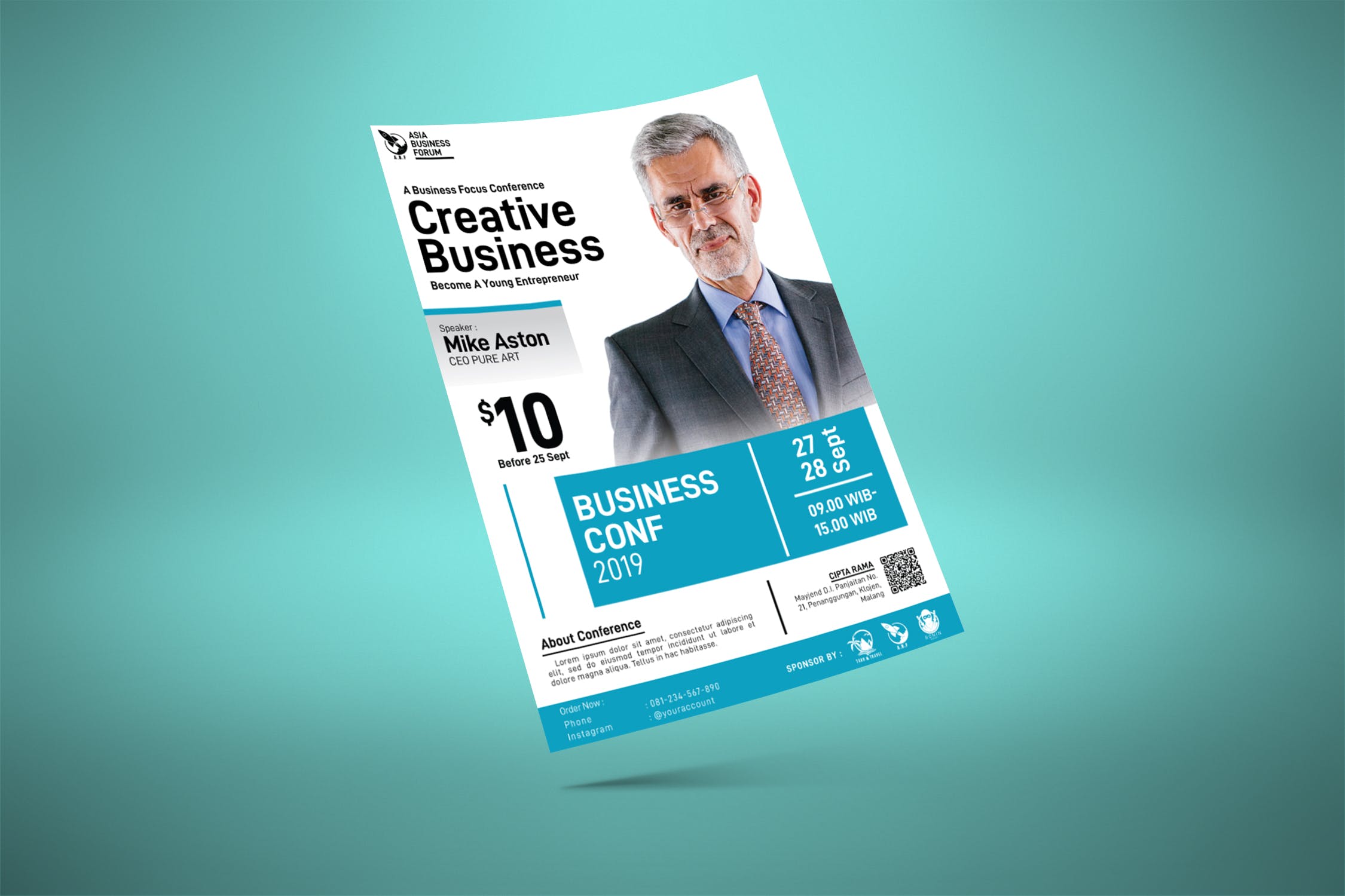 领导力会议/创意商业研讨会海报设计模板 Creative Business Coaching Poster插图(4)