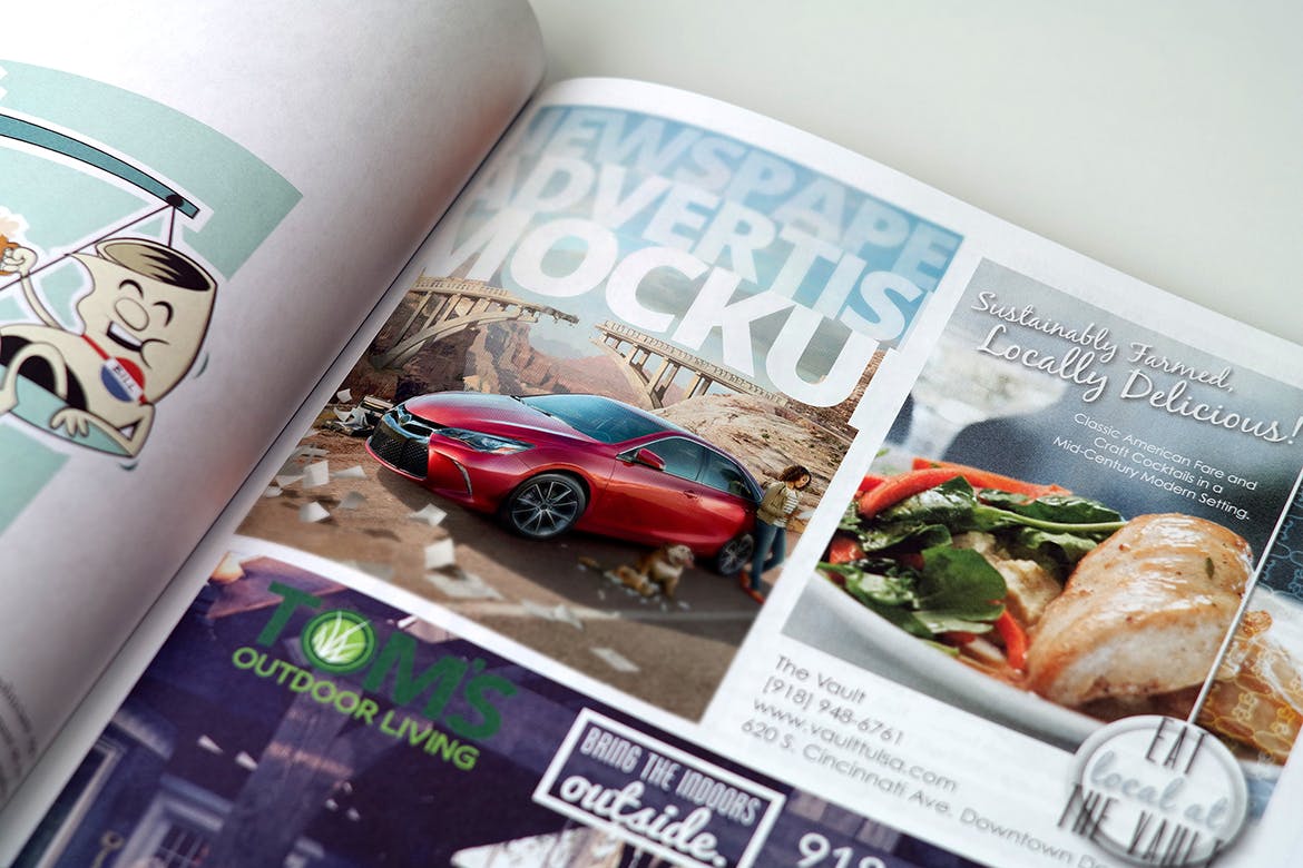 杂志广告设计印刷效果图样机模板v1 Magazine Advert Mockups插图(2)