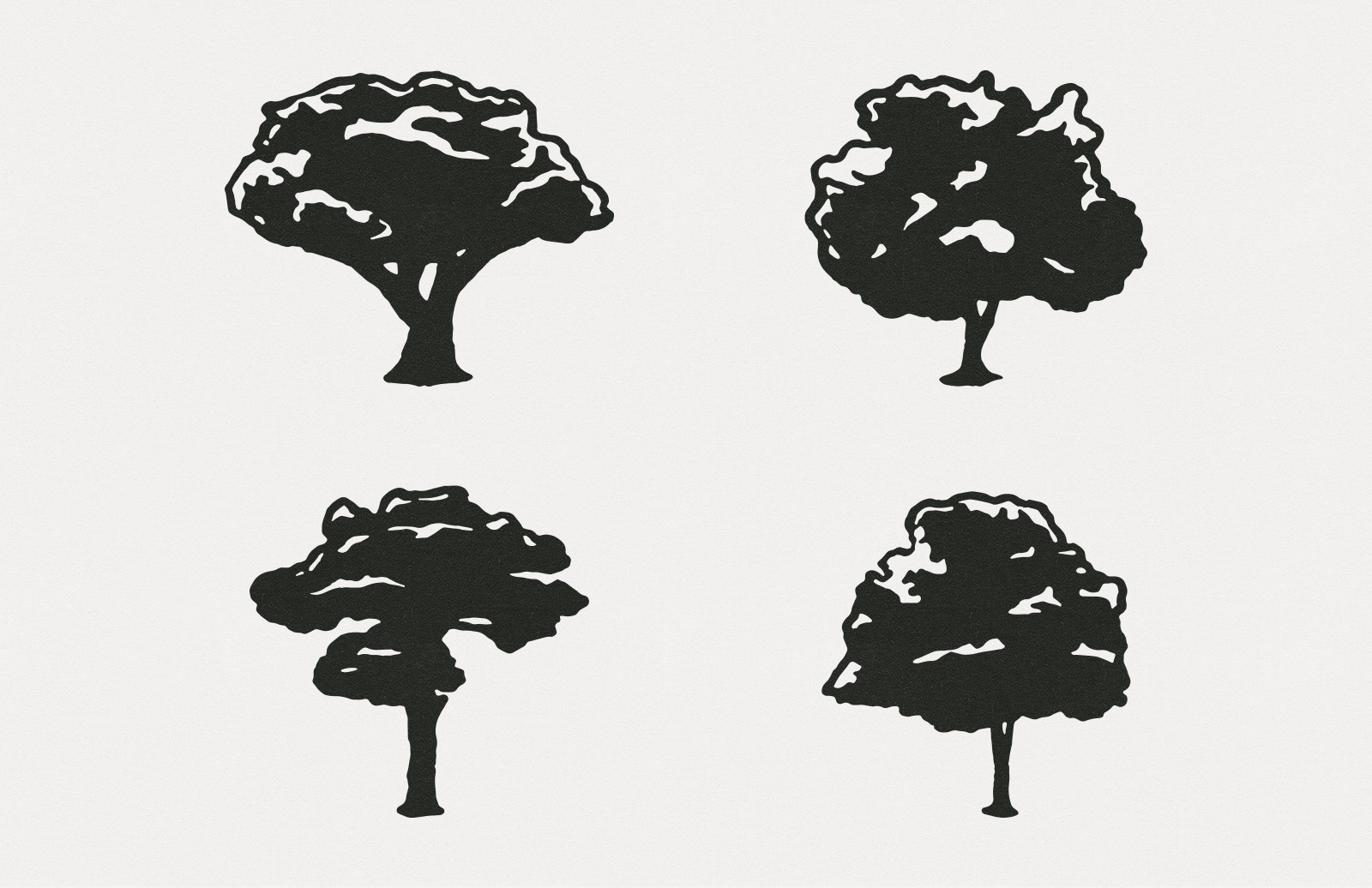 手绘树木矢量素材 Hand Drawn Vector Trees插图(1)