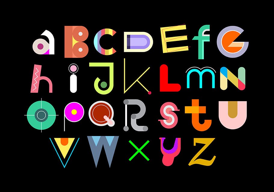 装饰字体&26字母设计矢量设计素材 Decorative Font Design & Lettering插图(3)