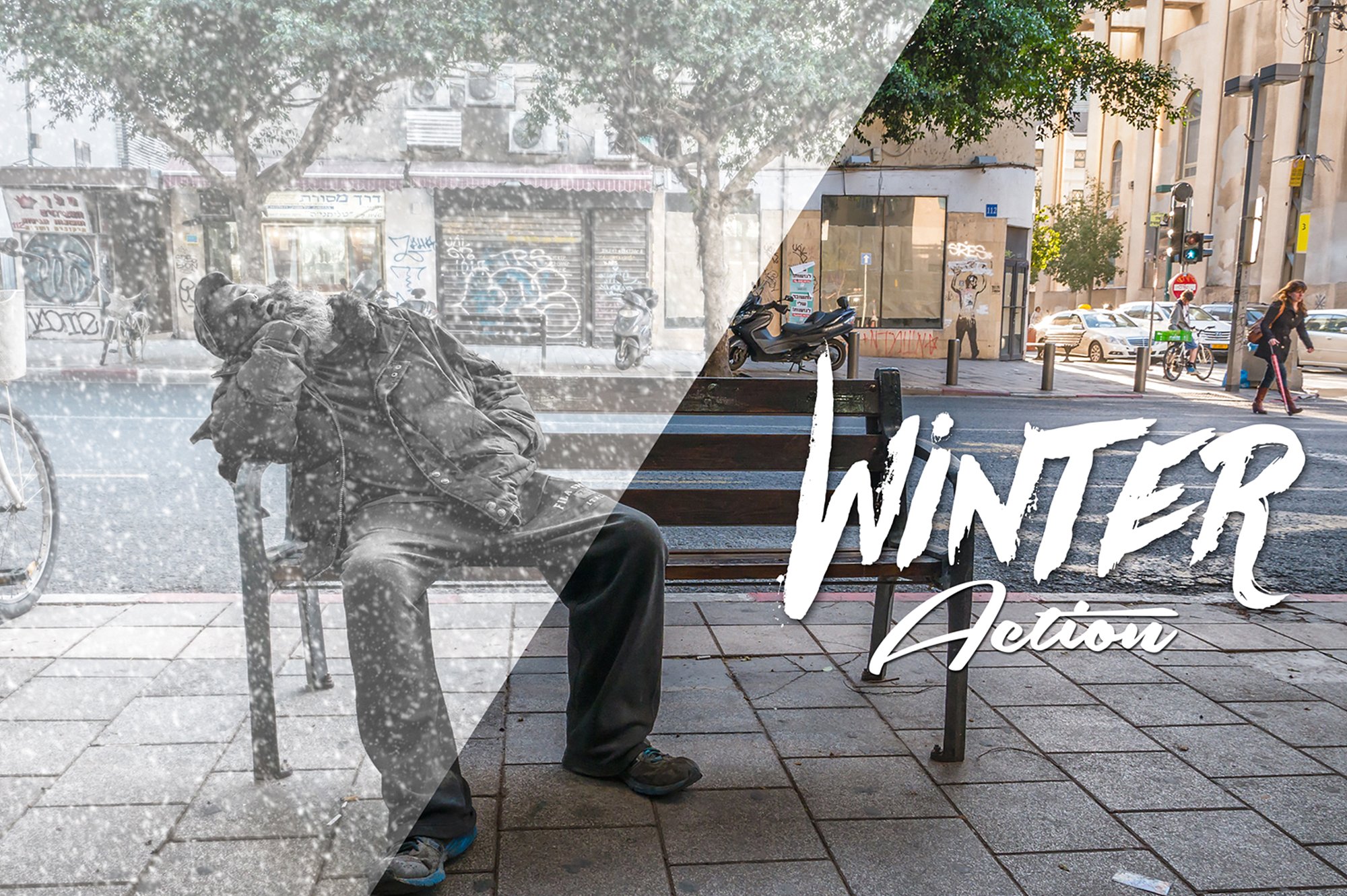 6款冬季雪花效果处理的PS动作 6 Winter Photoshop Action插图(1)