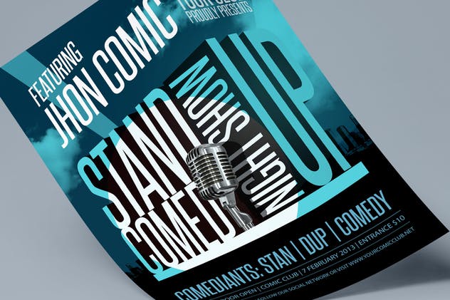 喜剧秀话剧表演活动宣传海报PSD模板 Stand Up Comedy Show Kit插图(2)