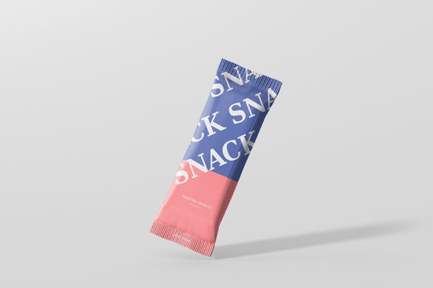 小吃/零食塑料袋包装样机模板 Snack Bar Mockup插图(1)