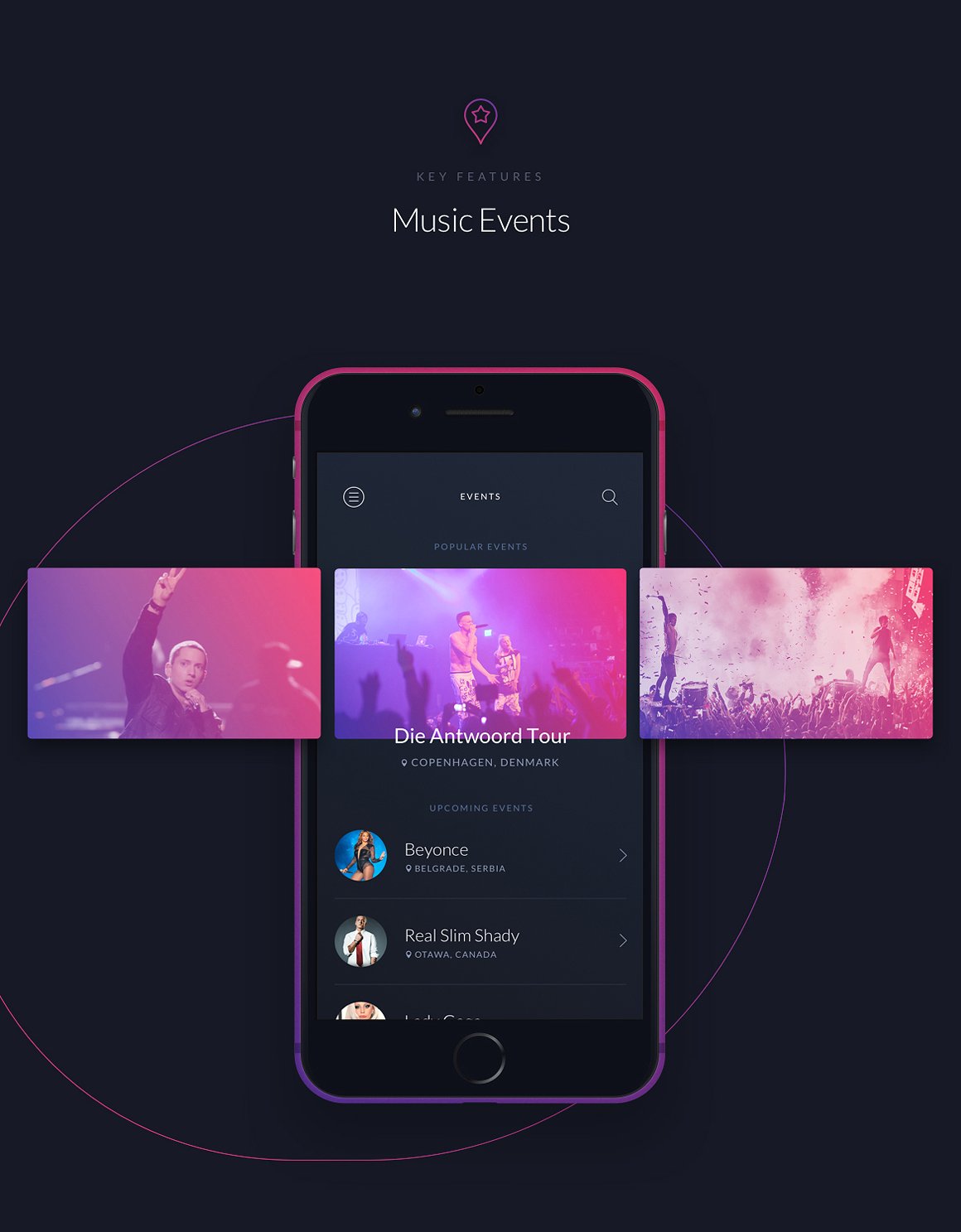 酷黑风格音乐应用设计 UI 套件 Music UI/UX Mobile App Kit插图(5)