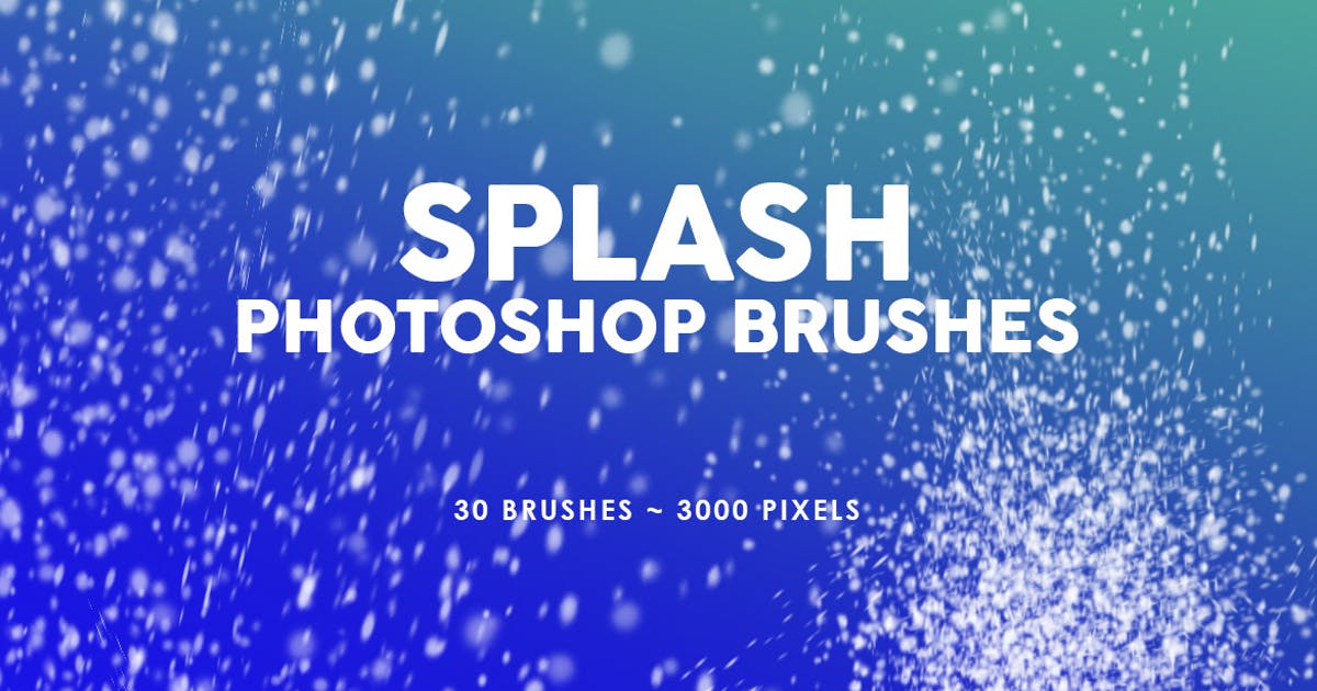 30个水滴飞溅效果ps印章笔刷30 Splash Photoshop Stamp Brushes 素材之家