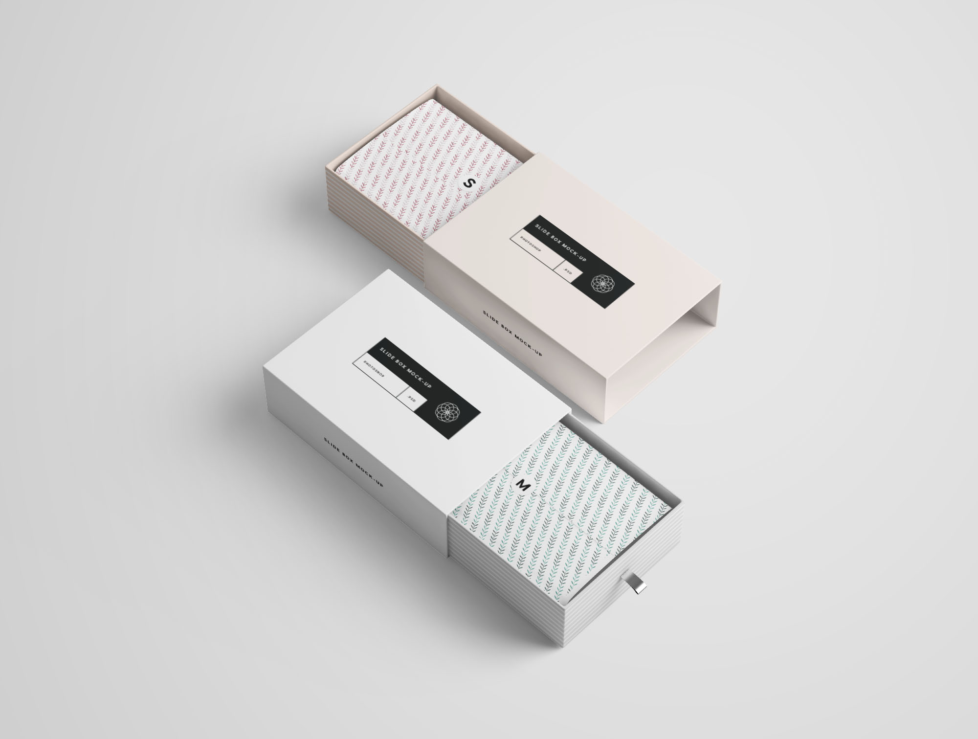 矩形抽屉式包装盒礼品盒包装设计效果图样机 Rectangle Slide Box Mockup插图(3)