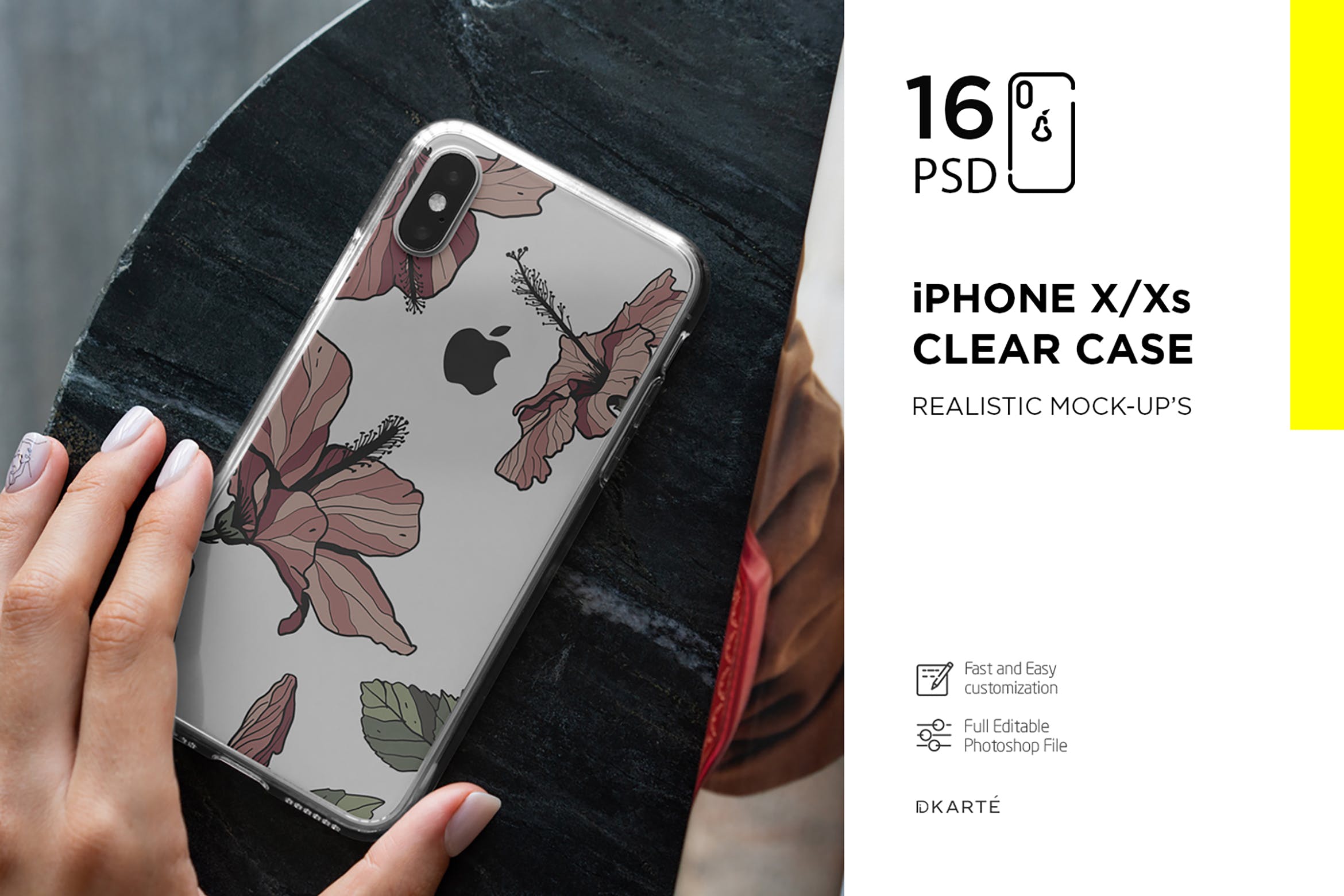 iPhone Xs透明手机壳外观设计效果图样机v2 iPhone Xs Clear Case Mock-Up vol.2插图