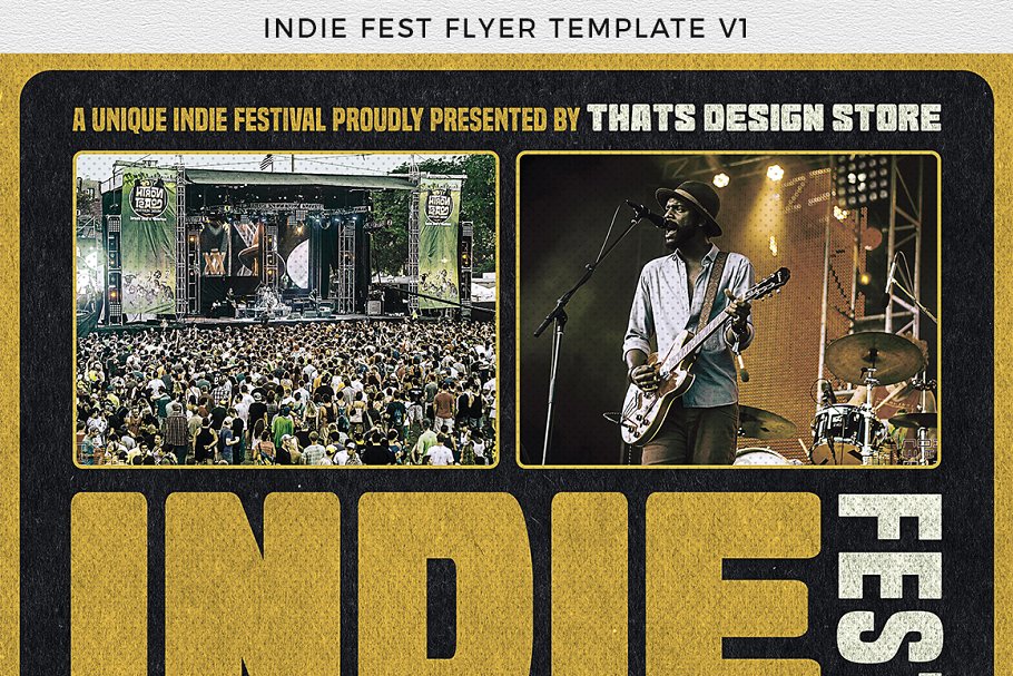 独立音乐节派对宣传单PSD模板V1 Indie Fest Flyer PSD V1插图(6)