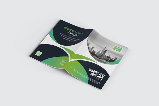 双折页企业介绍/年度报告设计模板 Bifold Brochure插图(1)