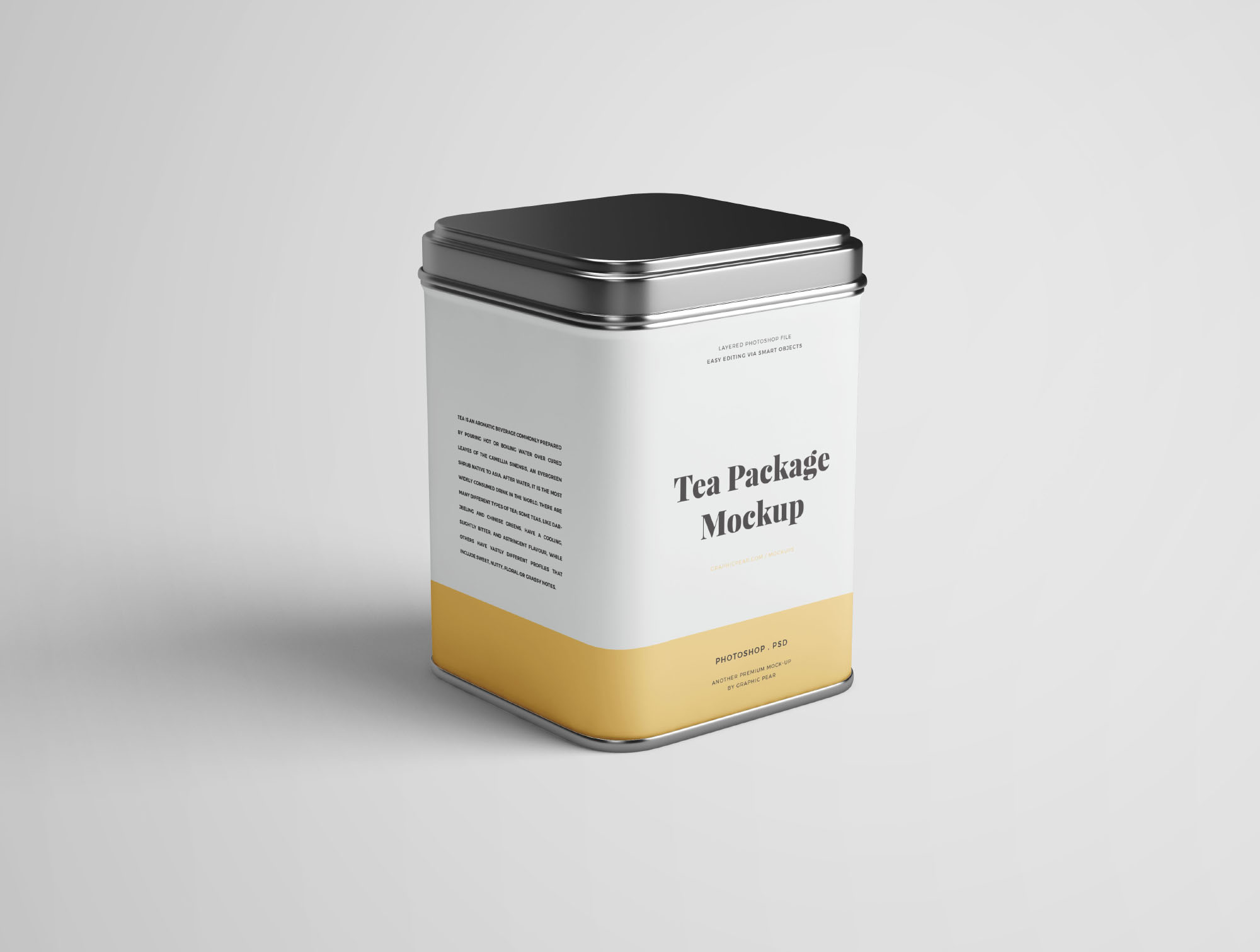 茶叶铁盒包装设计效果样机 Tea Package Mockup插图(3)
