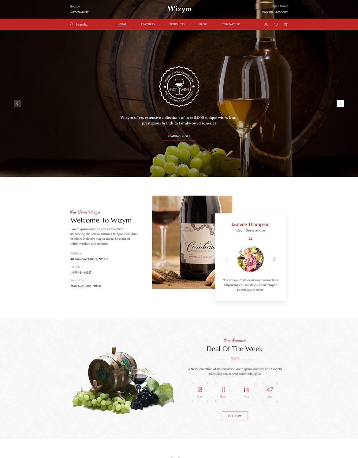 葡萄酒品牌网站设计PSD模板 Wizym | Wine & Winery PSD Template插图(2)