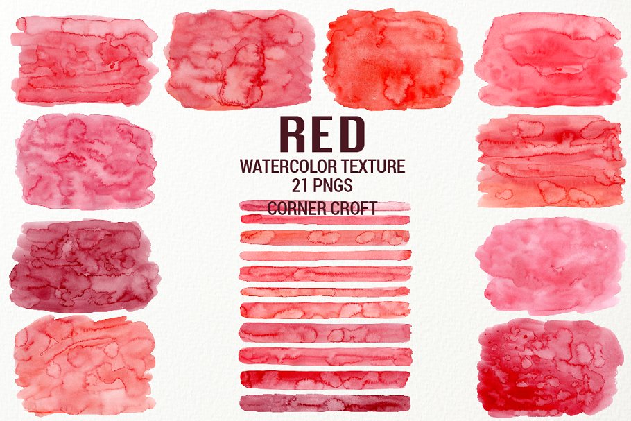 血红色水彩纹理 Watercolor Texture Red插图(1)