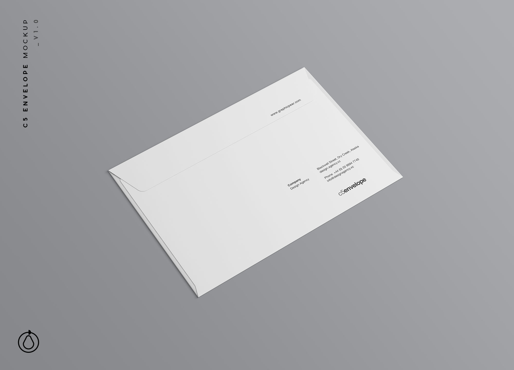 C5尺寸大小信封设计样机模板 C5 Envelope Mockup插图