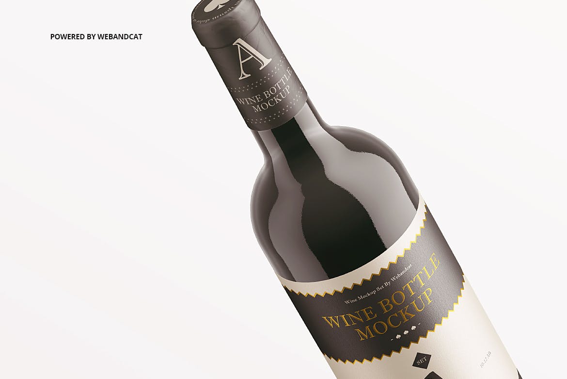 洋酒/葡萄酒酒瓶外观设计效果预览样机 Wine Bottle Mockup插图(11)
