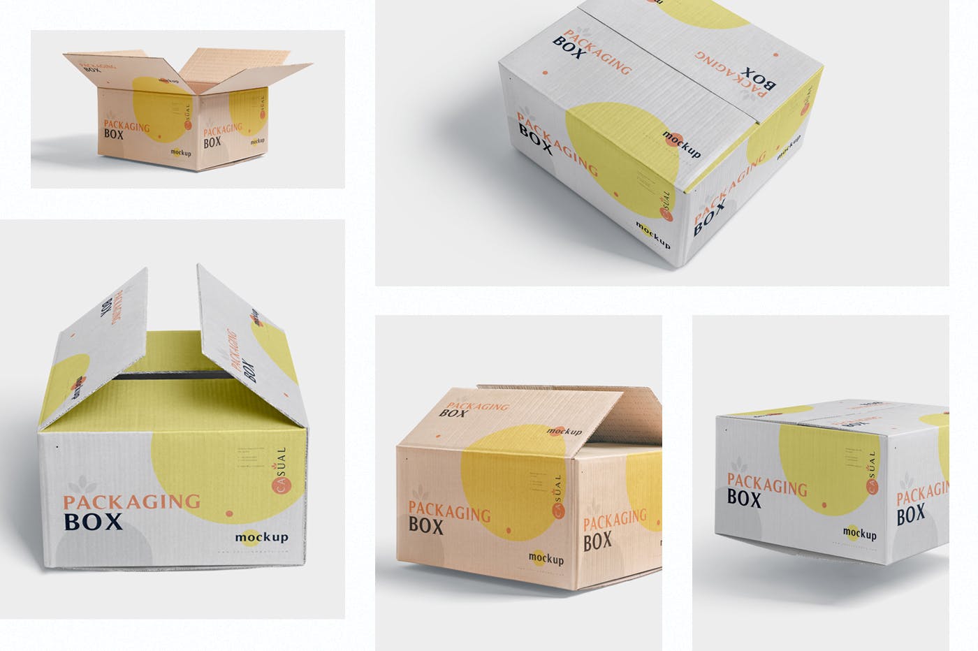 品牌定制包装箱物流快递包装箱外观设计样机 5 Packaging Box Mockups插图(1)