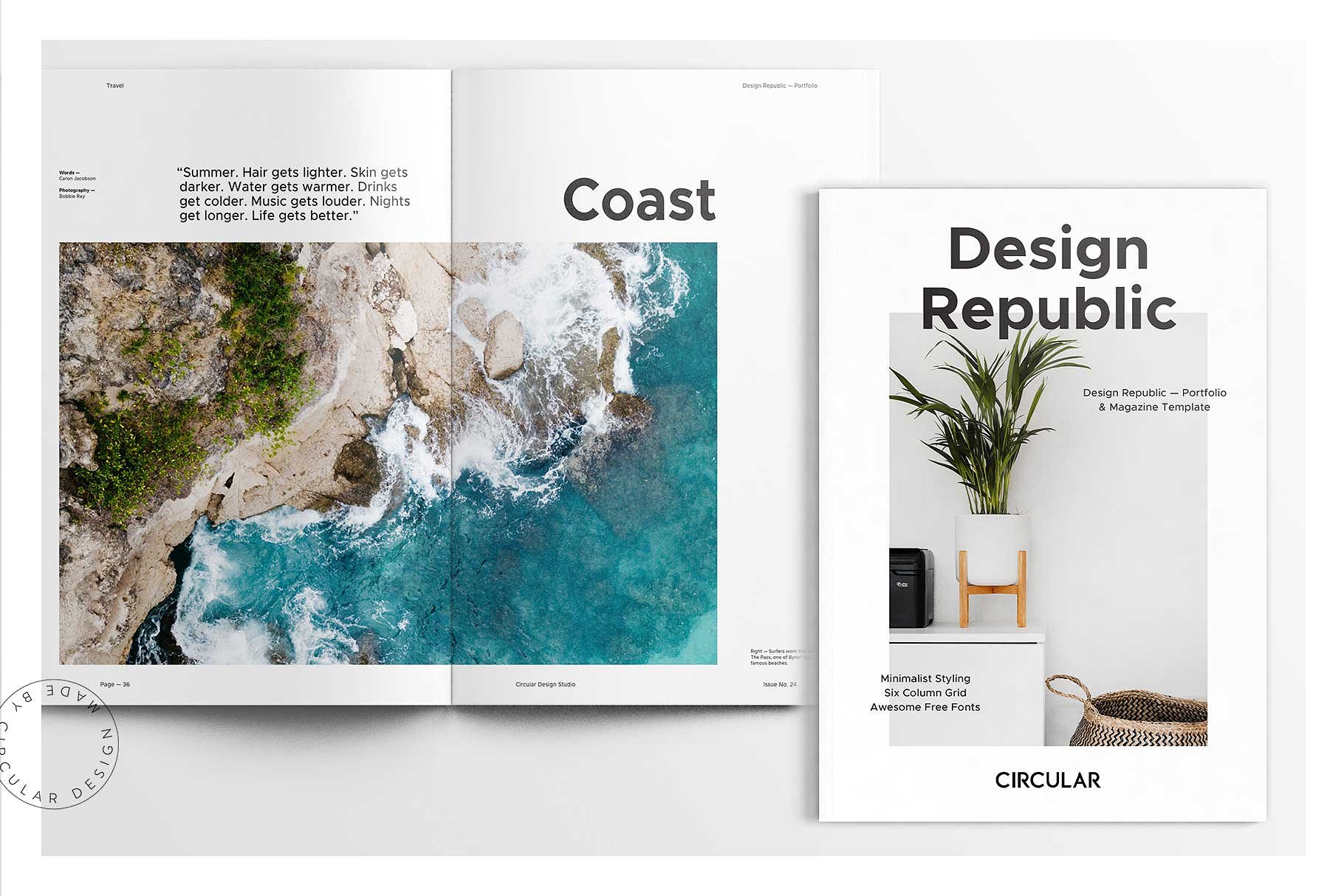 16设计网下午茶：时尚简约风格的画册手册宣传册楼书InDesign设计模板插图(4)