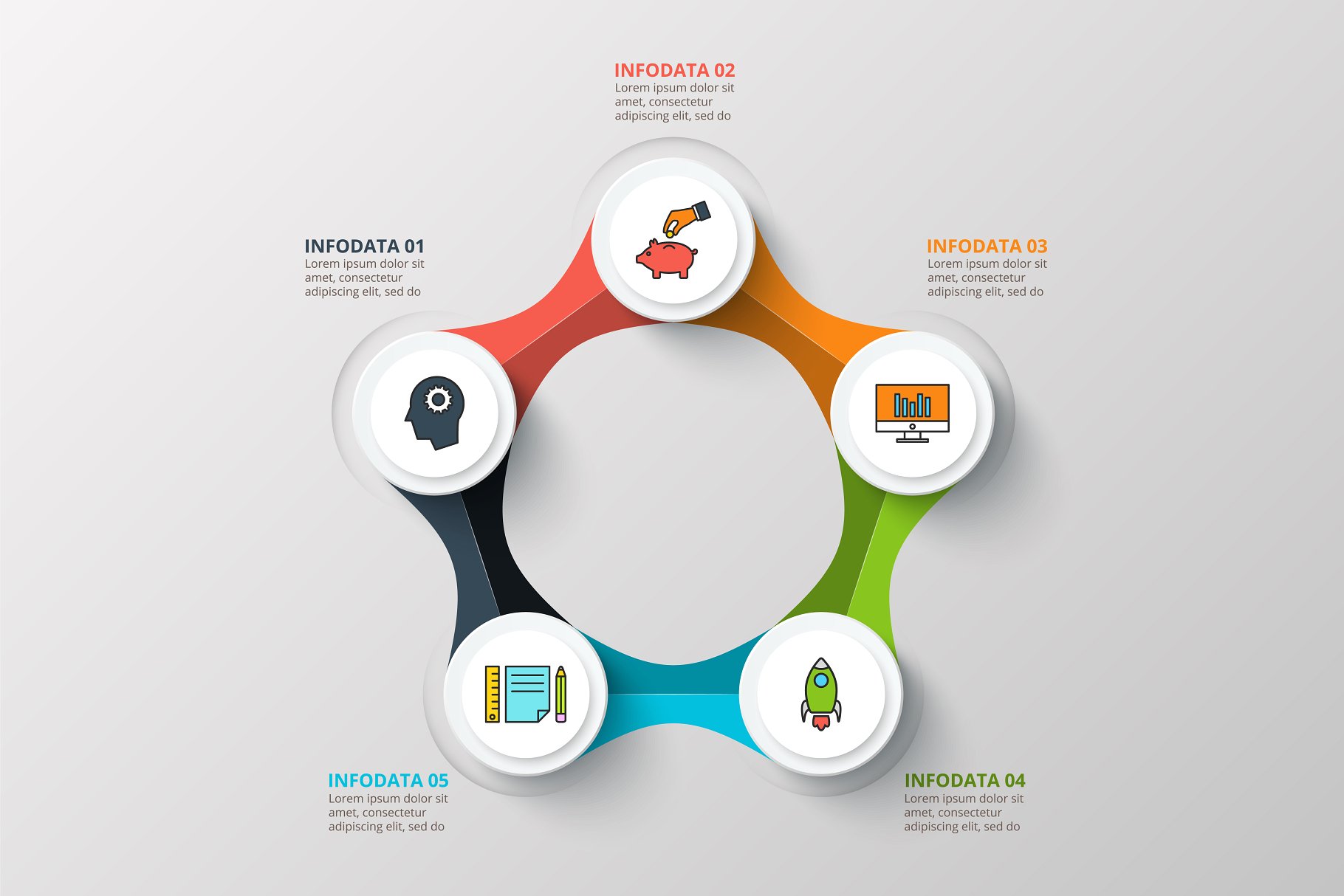 企业信息图表幻灯片设计素材 Diagrams for business infographic v7插图(7)