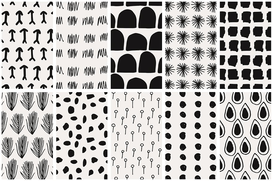 黑白抽象图案纹理 Black & White Abstract Patterns插图(8)