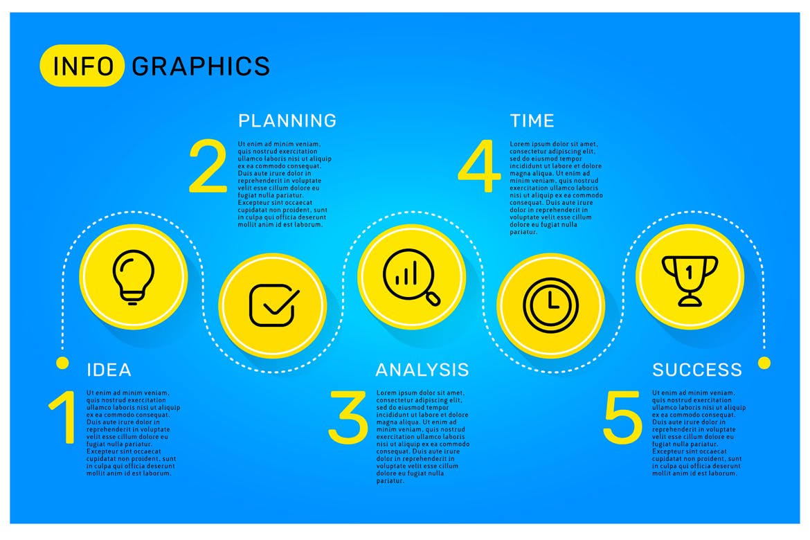 行业市场分析报告幻灯片设计信息图表素材 Set of infographic templates + business icons插图(1)