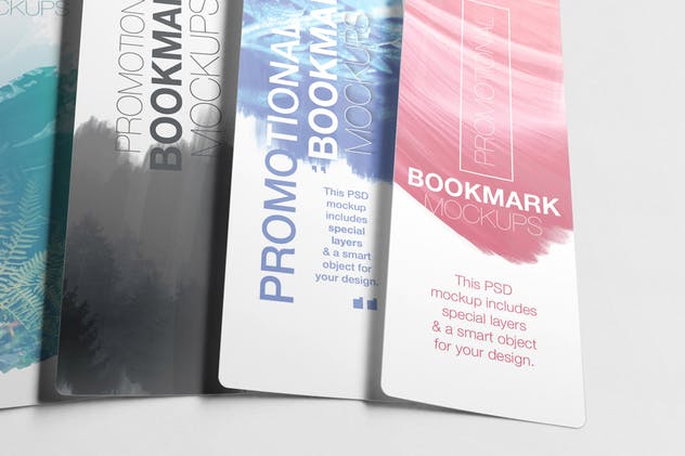 促销广告书签样机模板 Promotional Bookmark Mockup插图(11)
