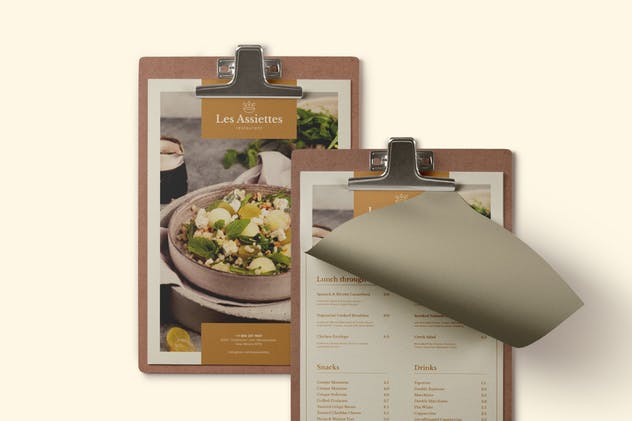 豪华西餐厅意大利菜法国菜菜单设计模板 Restaurant Menu插图(1)