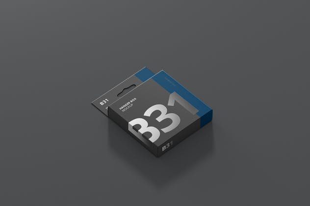 带挂钩的超薄方形尺寸包装盒子样机 Box Mockup – Slim Square Size with Hanger插图(2)