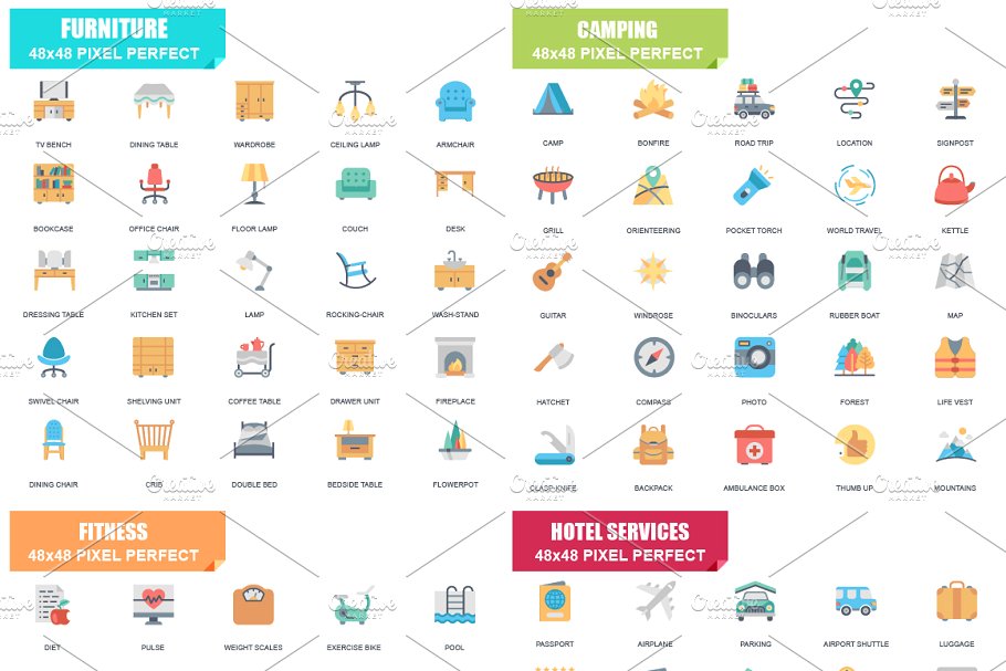 企业商务主题扁平风格图标库 Business Flat Icons插图(1)