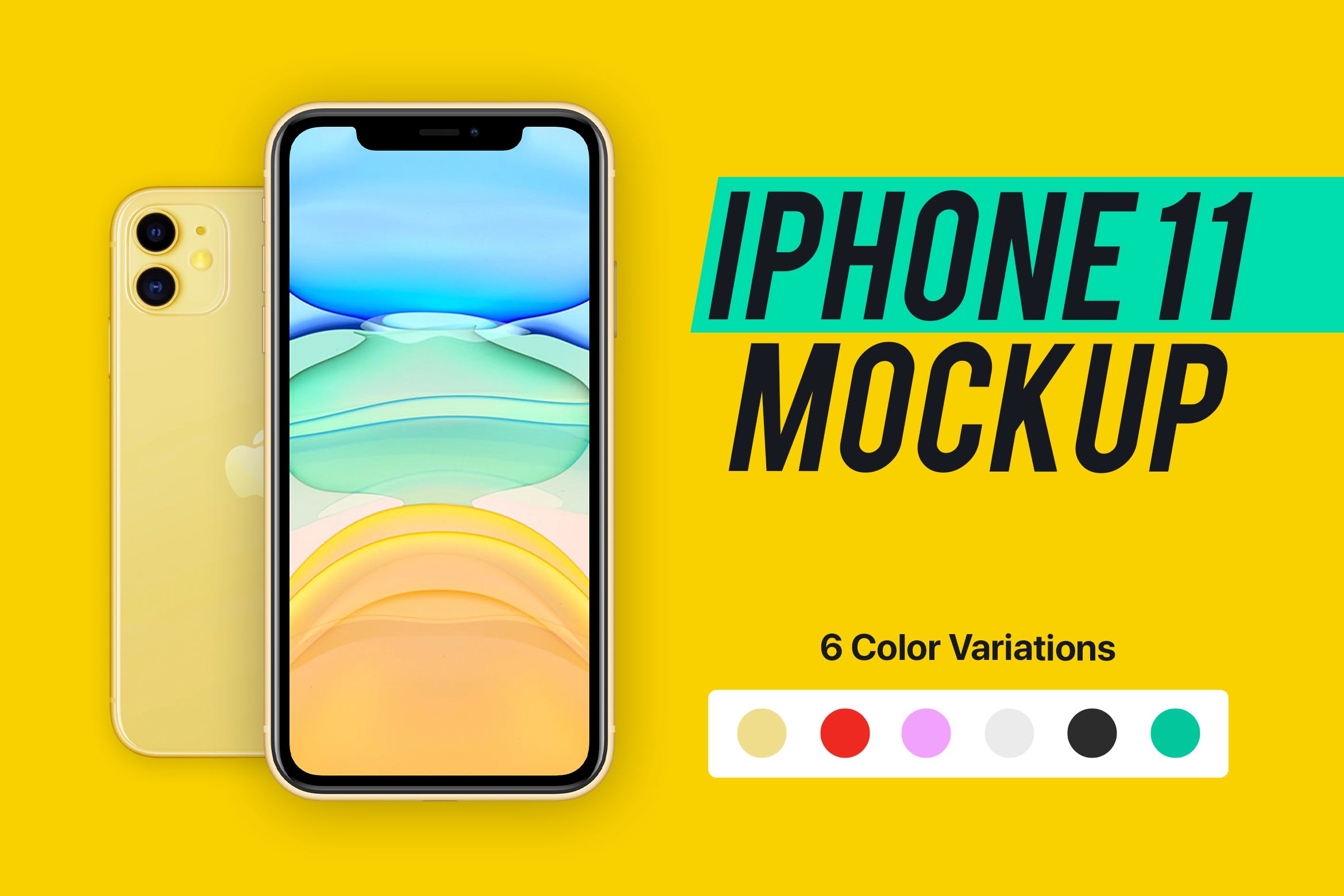 2019年新款iPhone 11苹果手机样机模板[6种配色] iPhone 11 Mockup插图