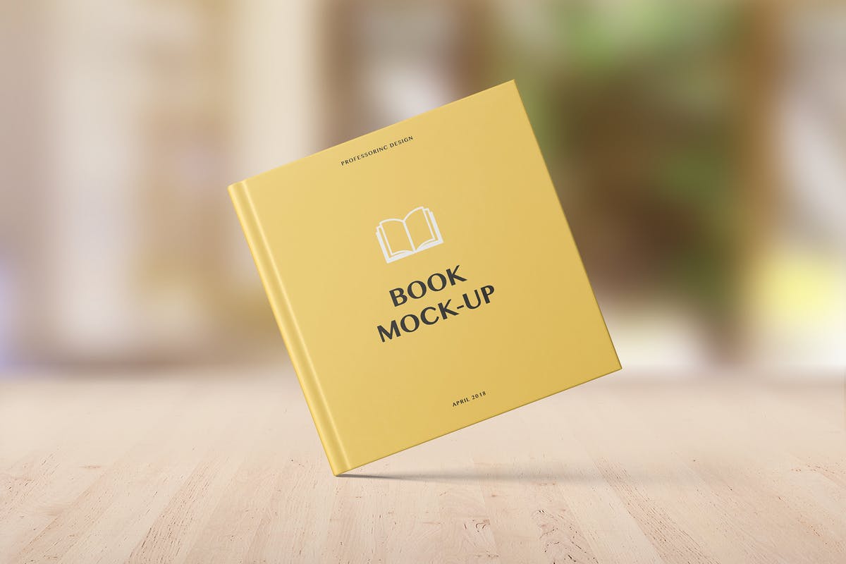 精装硬封面方形书展示样机模板 Hard Cover Square Book Mockup – Set 2插图