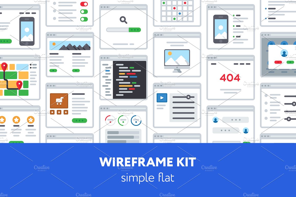 超实用 UX 线框图套件 UX Wireframe kit插图