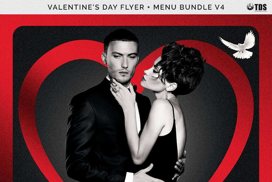 浪漫情人节专题海报传单PSD模板V.4 Valentines Day Flyer+Menu PSD V4插图(7)