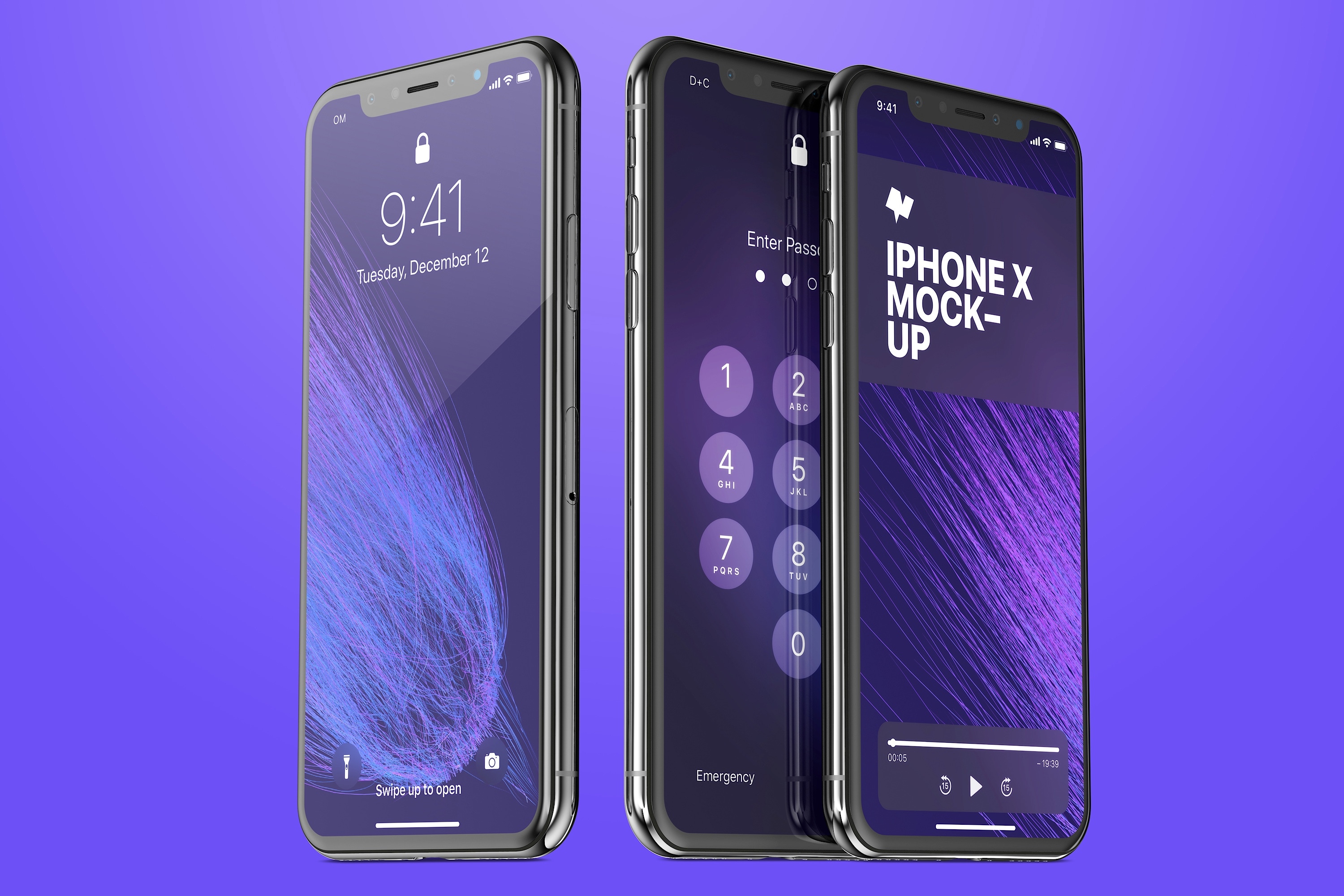 iPhone X智能手机UI设计多屏幕预览样机 iPhone X Mockup 03插图(3)