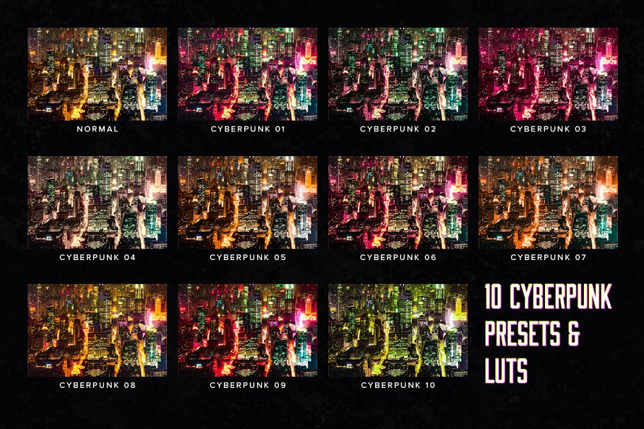 10款科幻电影特效照片滤镜PR预设 10 Cyberpunk Lightroom Presets LUTs插图(1)