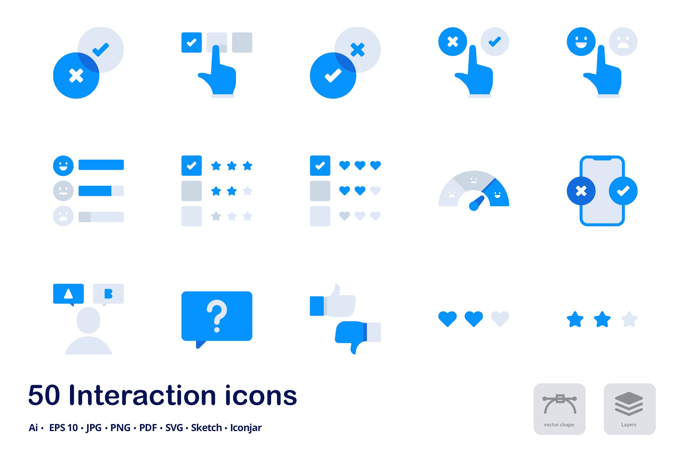 交互动作双色调扁平化矢量图标 Interactions Accent Duo Tone Flat Icons插图