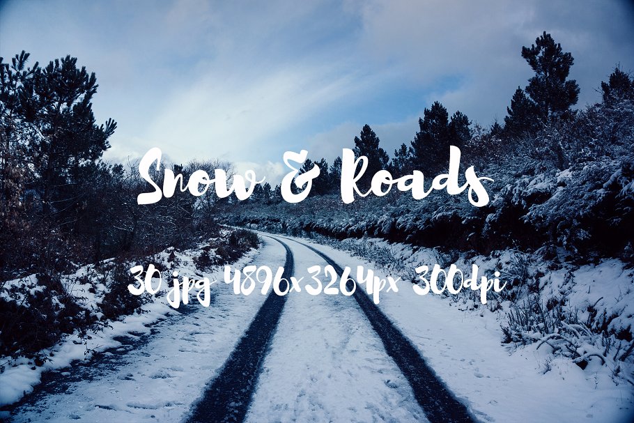 欧洲冬天雪景乡村公路高清照片素材 Snow and Roads photo pack插图(8)
