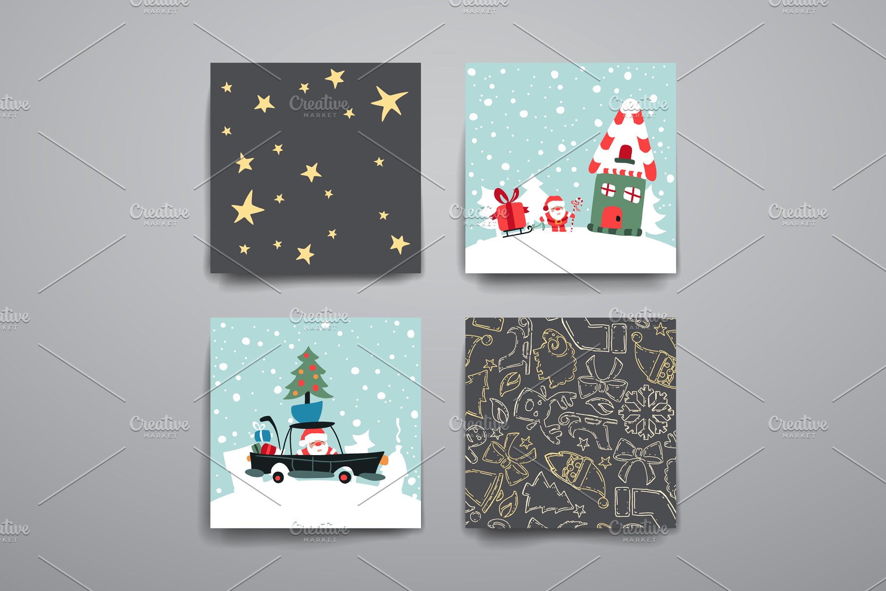 圣诞节日贺卡卡片模板 Merry Christmas Card Templates插图