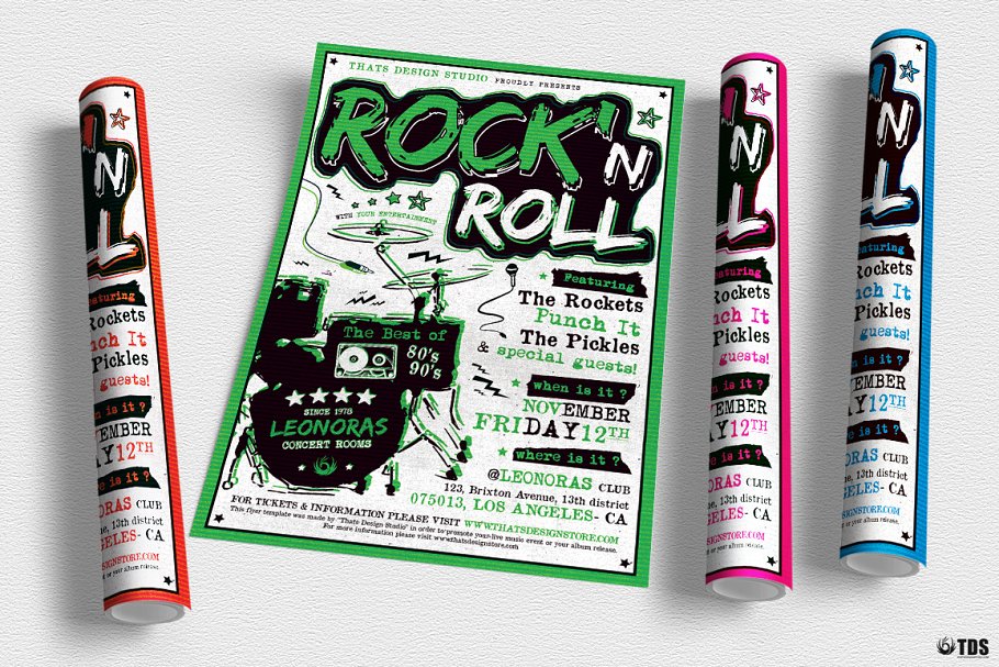 摇滚音乐节活动海报PSD模板v5 Rock Festival Flyer PSD V5插图(3)