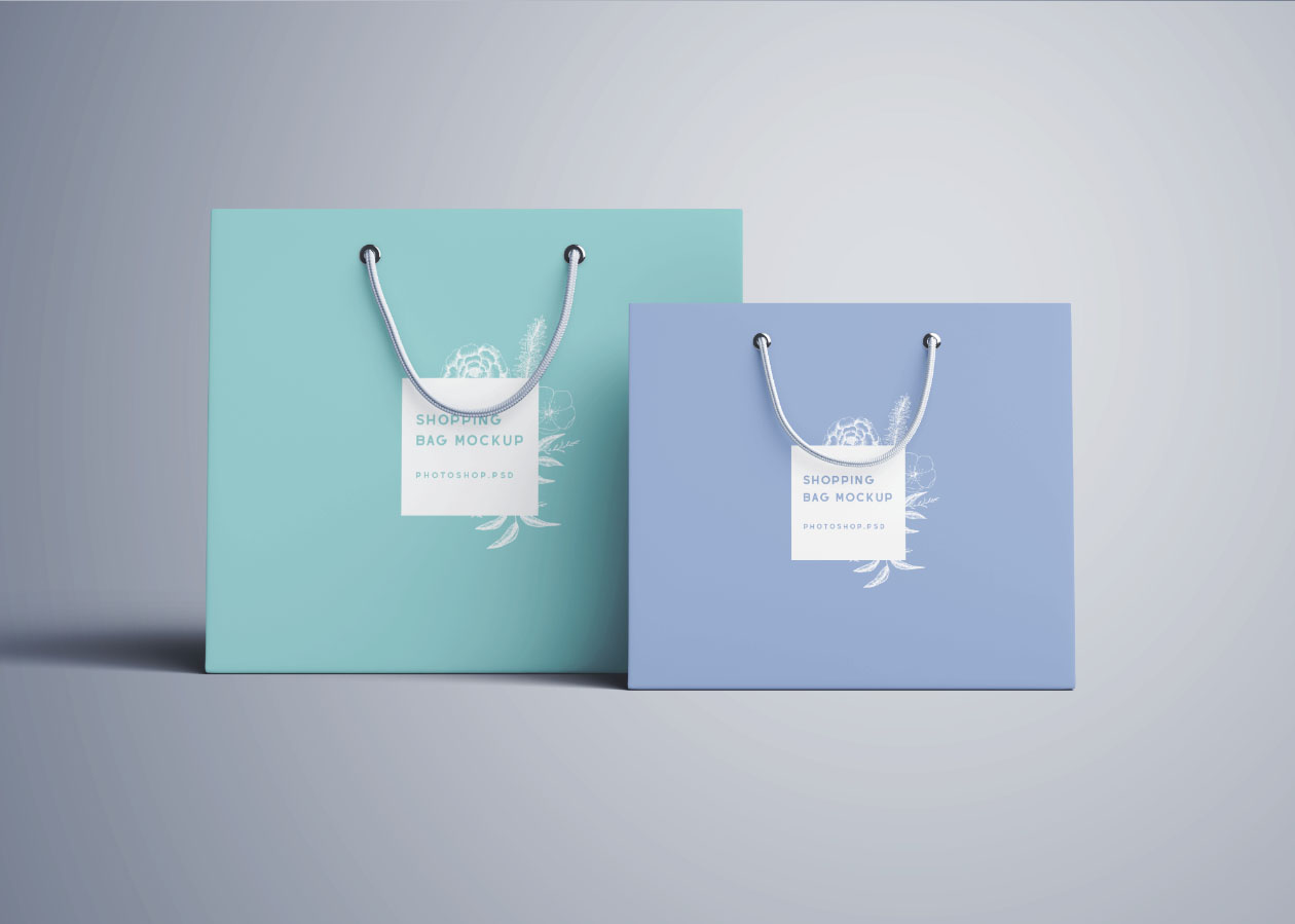 购物袋定制设计外观设计PSD样机模板 Shopping Bag Mockup – PSD插图(3)