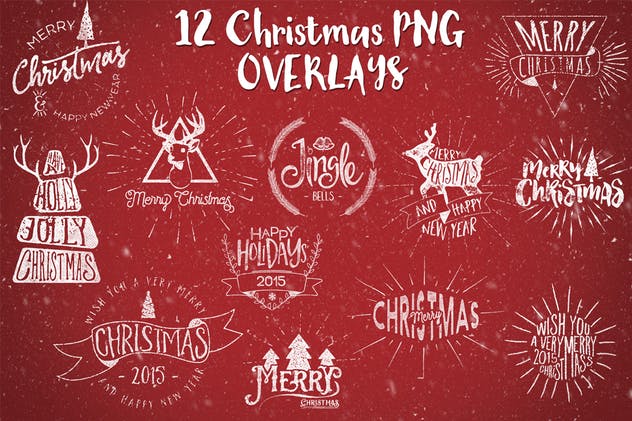圣诞节元素装饰图案叠层素材 Christmas Overlays Creator插图(12)