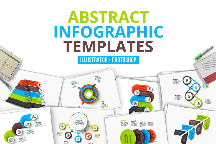 抽象信息图表模板 Abstract infographic templates插图